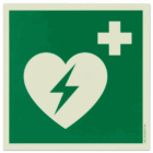 defibrillator aed hinweisschild mit aed piktogramm (photolumineszierend, langnachleuchtend)